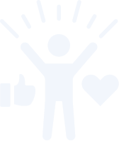 Jednoduchá čiarová kresba stojacej osoby so zdvihnutými rukami, obklopená malými čiarami naznačujúcimi lúče alebo vzrušenie, s dvoma mrakmi po oboch stranách. Obrázok je minimalistický a používa svetlé farby na bielom pozadí.